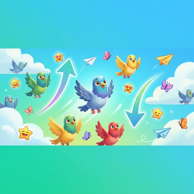 Kabutar Ud gameplay — colorful pigeons flying with swipe arrows
